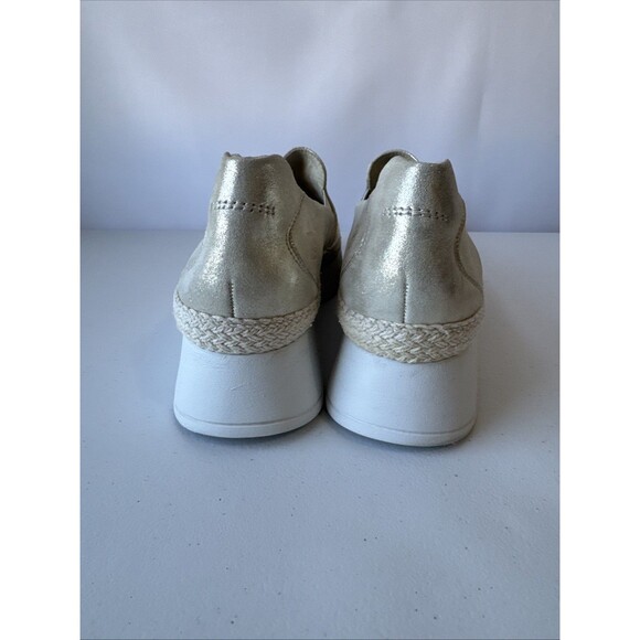 Paul Green Candice Metallic Silver Leather Platform Slip-On Sneakers Women Sz 9 - Picture 4 of 15